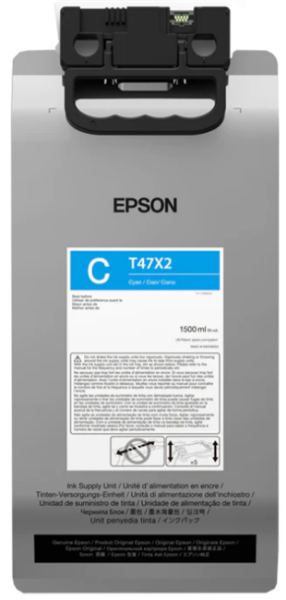 Epson UltraChrome T47 Cyan Ink (1.5L Bag) for SureColor F3070 - T47X22N