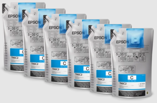 Epson UltraChrome Cyan Ink 1.1 Liter (6 Pack) for SureColor F6370, F9470, F9470H - T46C220