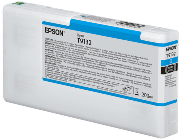 Epson Ultrachrome HD Cyan Ink Cartridge 200ml for SureColor P5000 Printers - T913200