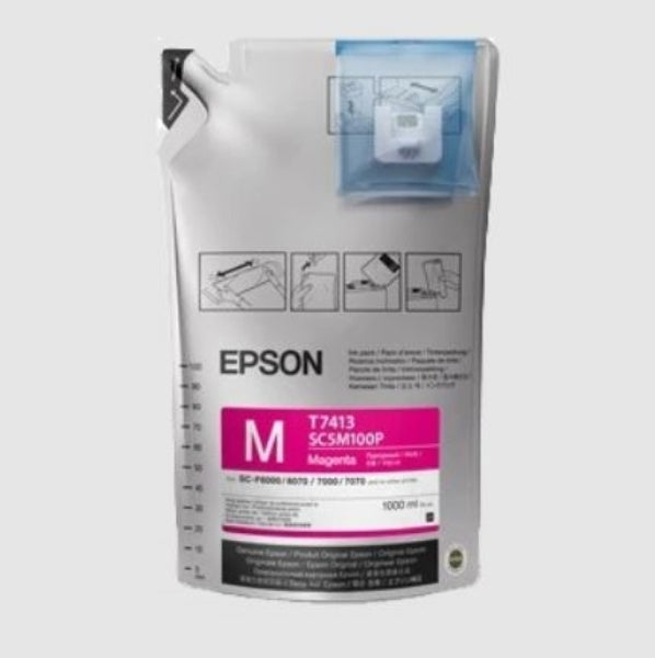 Epson T741 UltraChrome DS Magenta Ink for SureColor F6070, F6200, F7070, F7170, F7200, F9200, and F9370 (1000 mL, 1pk) - T741320-1