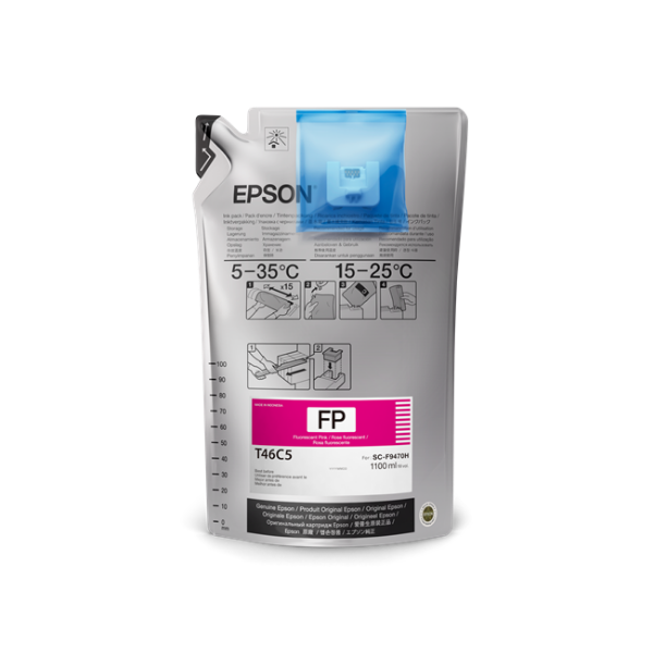 Epson UltraChrome DS Fluorescent Pink 1 Liter (2 Pack) for SureColor F9470H - T46C520