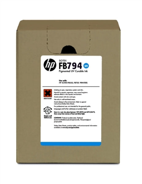 HP FB794 3-liter Cyan Scitex Ink Cartridge for FB550, FB750 - G0Y93A