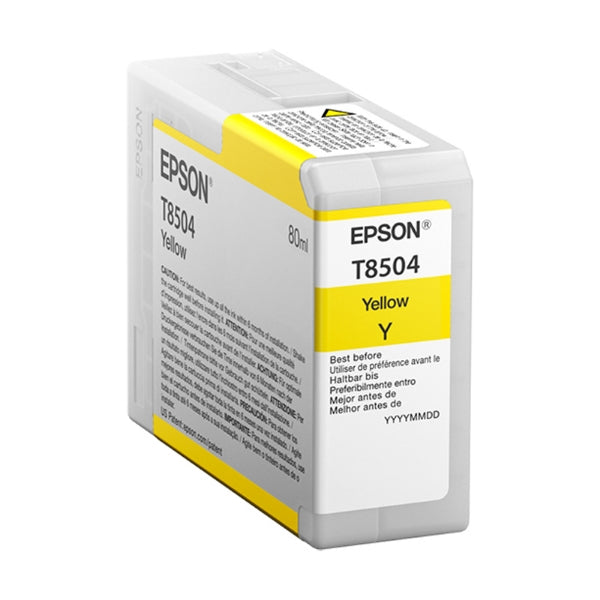 Epson T850 UltraChrome HD 80ml Yellow Ink Cartridge for SureColor P800 - T850400
