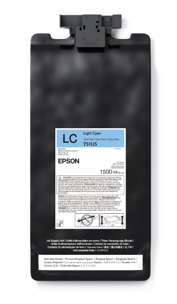 Epson UltraChrome GS3 Eco-Solvent Light Cyan Ink Cartridge 1.5 L for SureColor S9170 - T51U520