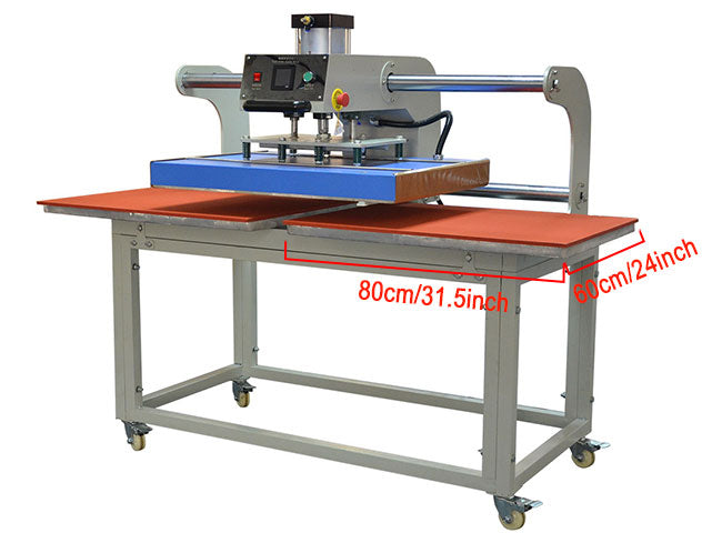 24" x 31.5" Heating Plate Movable Double Station Peneumatic Heat Press Machine