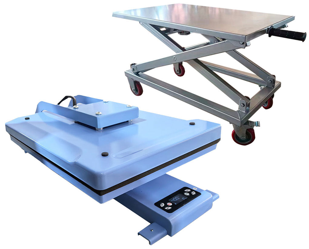 Qomolangma 16in x 20in Auto Easy Heat Press & Heavy-duty Steel Cart