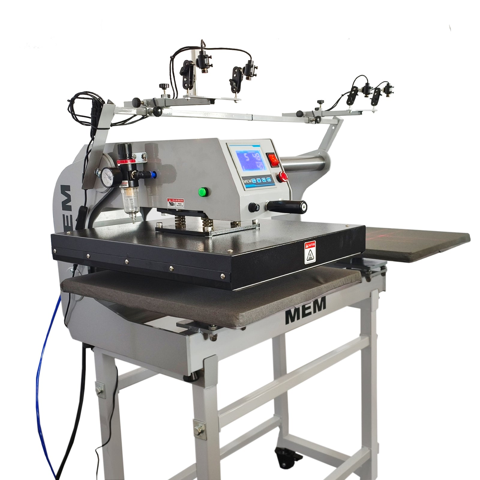 MEM 220V 4KW 20in x 27.5in Semi-Automatic Pneumatic Double Station Heat Press with Laser Positioning System