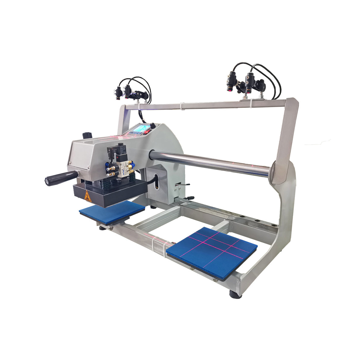 MEM 6" x 6" Semi-Automatic Pneumatic Double Station Heat Press with Laser Positioning System