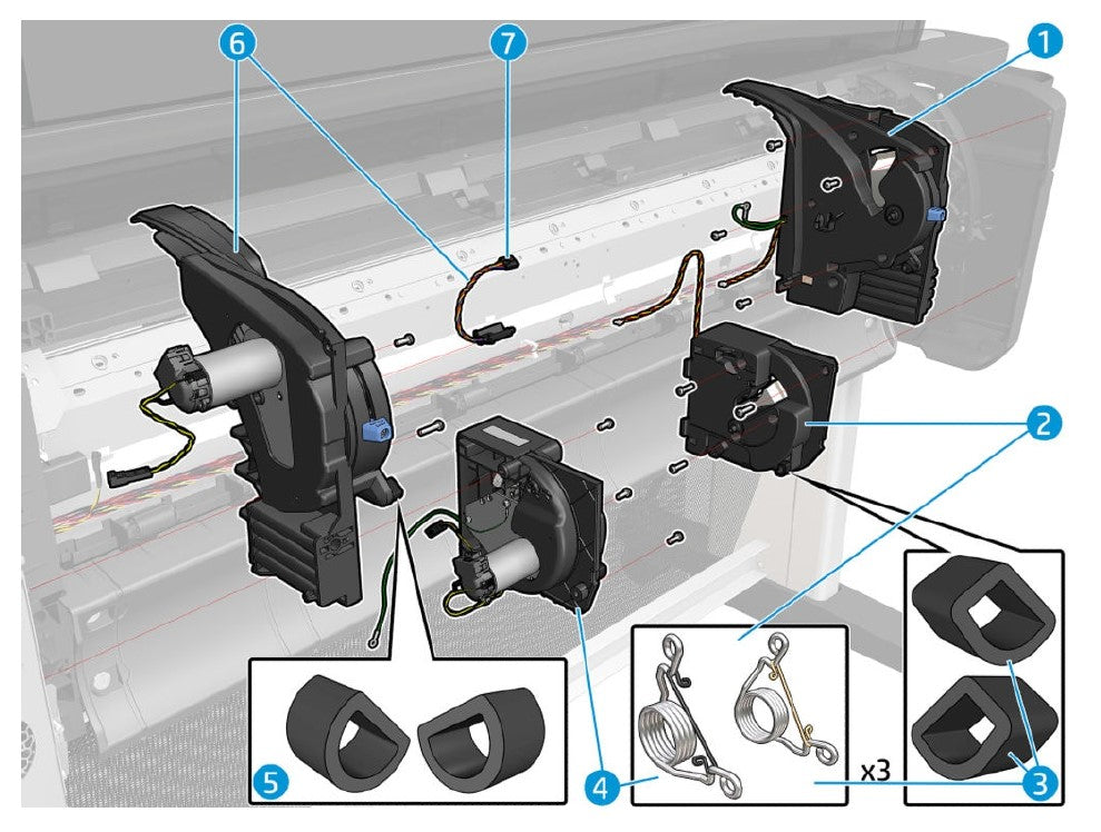 Low Right Support Assy Service Kit for the HP DesignJet Z6, Z9+, T1700, Z5600, Z2600 Series (T8W18-67005)
