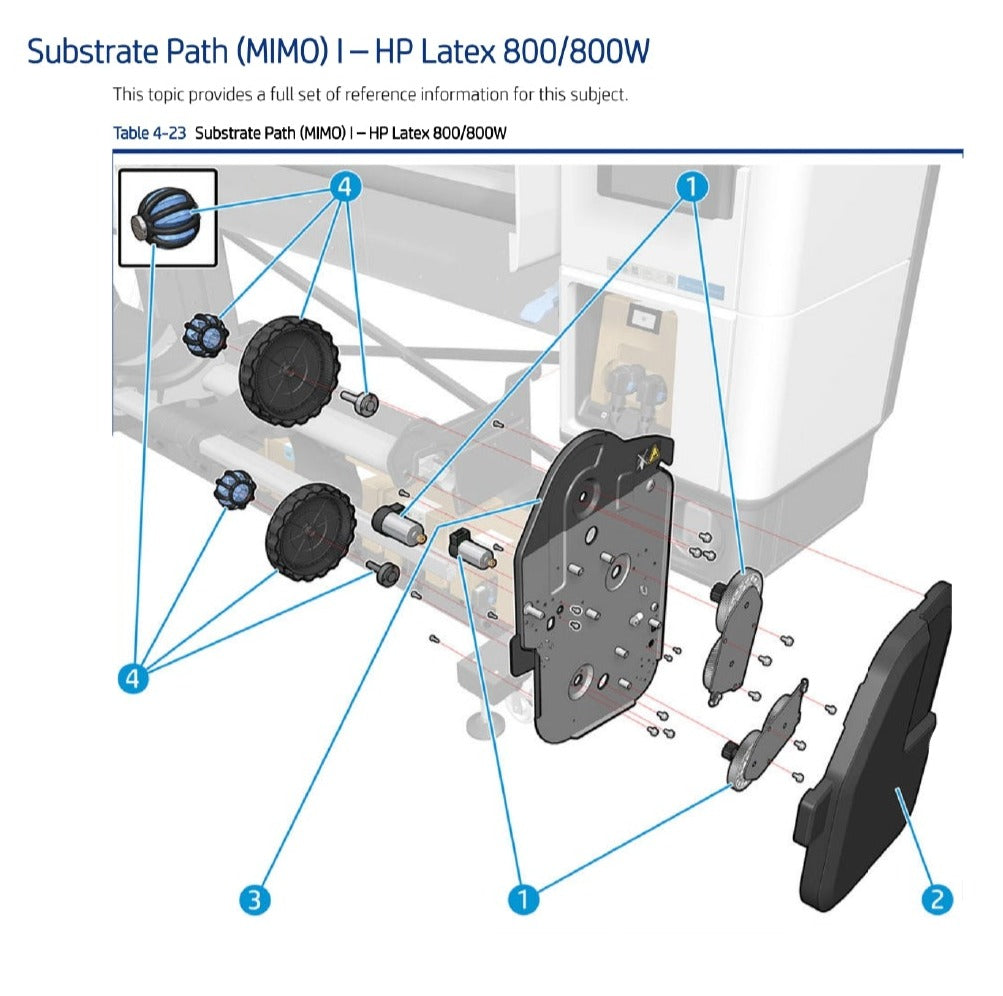 Right Hub Assy for the HP Latex 560, 700, 700W, 800, 800W Series (M0E29-67041)