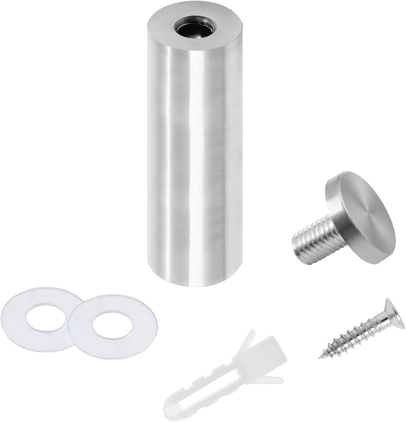 Stainless Steel Standoff Screws Wall Sign Advertising Nail for Hanging Acrylic Picture Frame (Silver) - 12pcs (3/4" x 3.15")