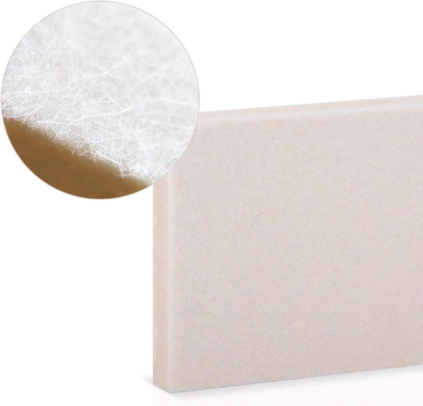 Vinyl Wrap Rectangle Soft Wool Squeegee (10 x 7 x 1 cm) - 5pcs (White)