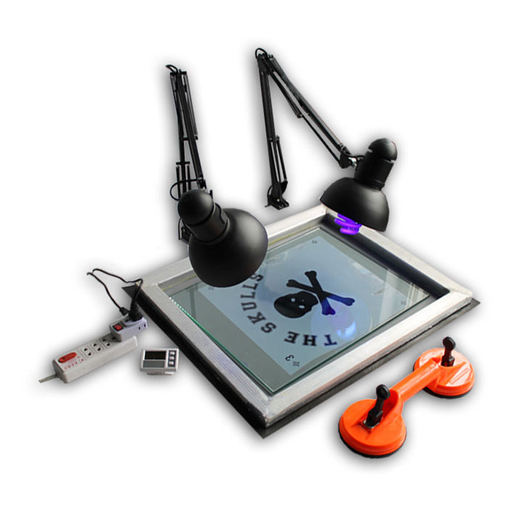 4 Color Screen Printing Kit Drying Cabinet / UV Exposure / INK Adjustable Press