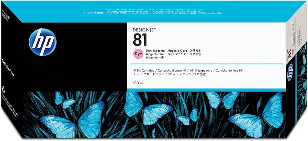 ON SALE - HP 81 680-ml Light Magenta Dye Ink Cartridge for HP DesignJet 5000, 5500 Plotters - C4935A