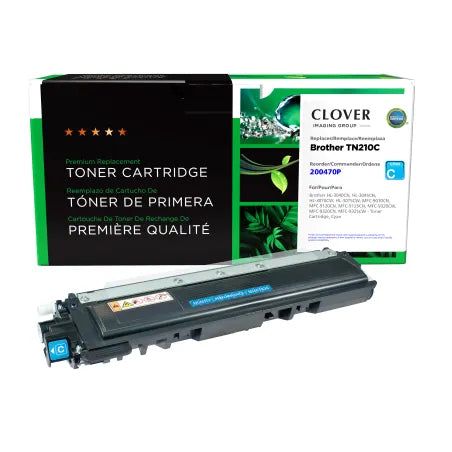 Clover Remanufactured Cyan Toner Cartridge for Brother TN210