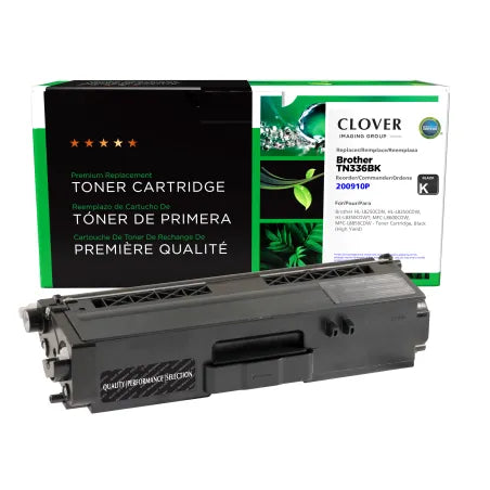 Clover Remanufactured High Yield Black Toner Cartridge for Brother TN336