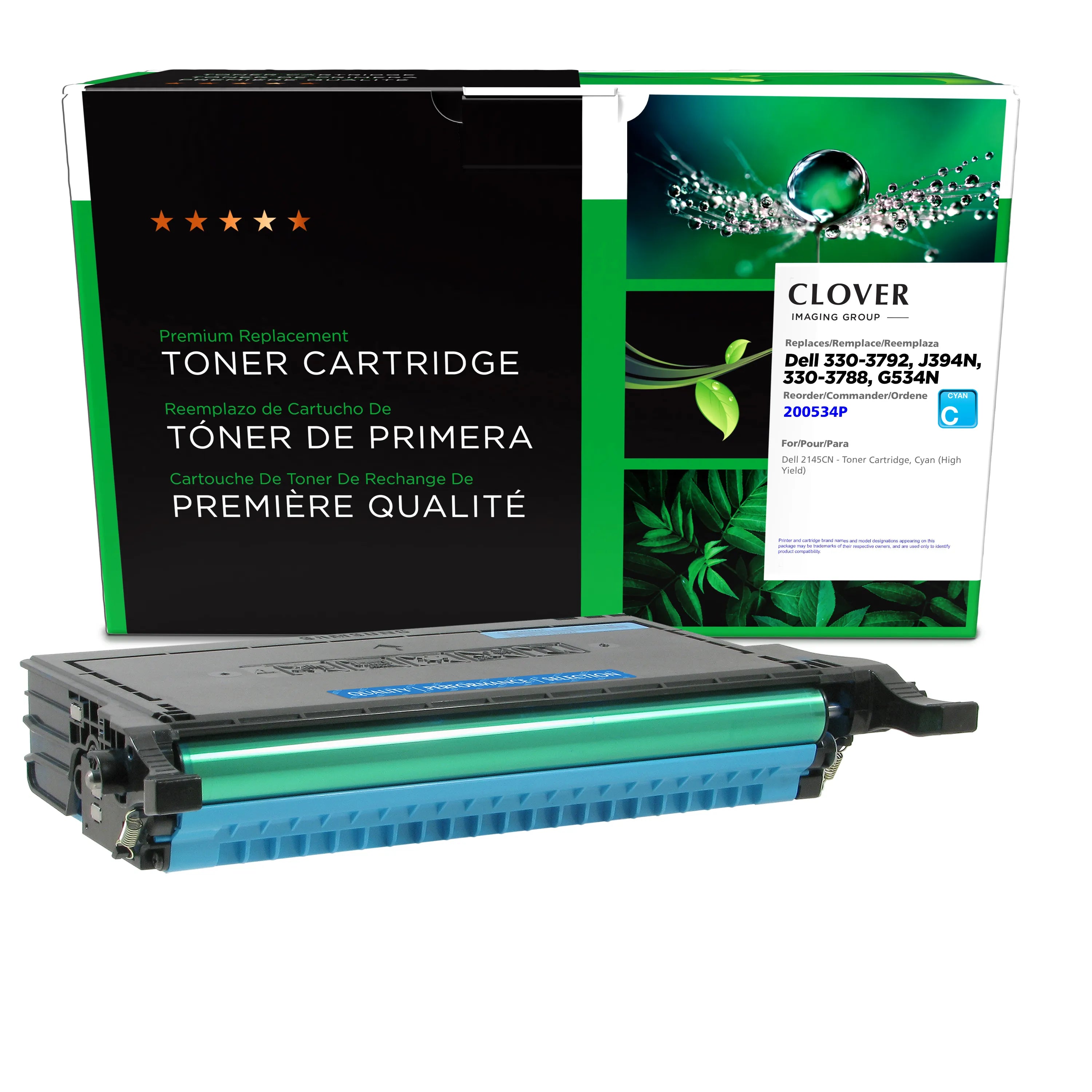 Clover Remanufactured High Yield Cyan Toner Cartridge for Dell 2145