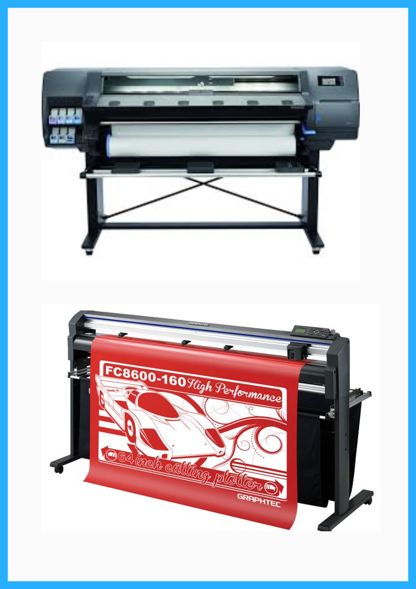 ON SALE - BUNDLE - HP Latex 315 54" Printer - Refurbished (90 Days Warranty) + 64" Graphtec FC8600-160 High Performance Vinyl Cutting Plotter - Refurbished (90 Days Warranty)