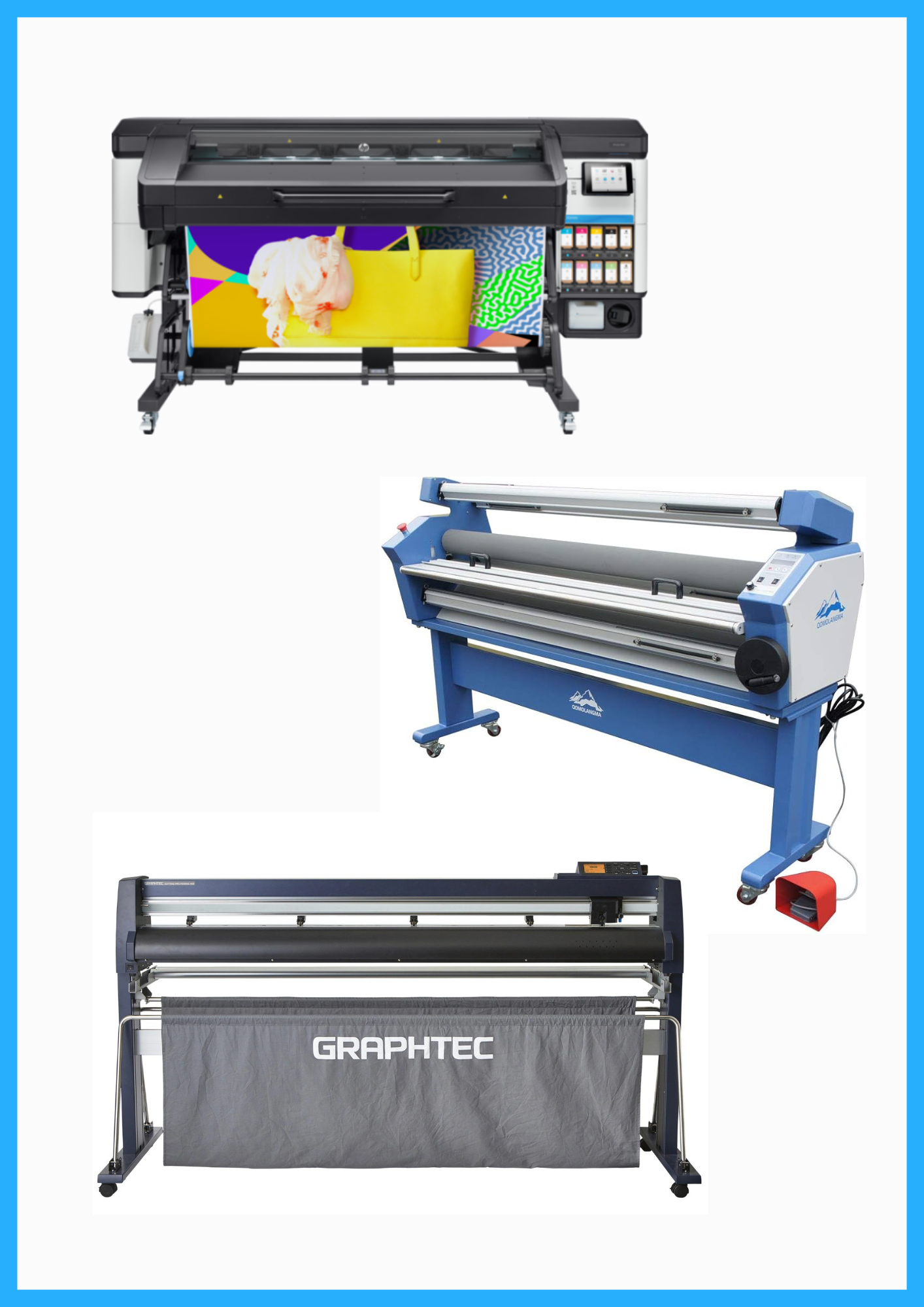 ON SALE - COMPLETE SOLUTION - HP Latex 700W 64" Wide Format Printer - Y0U23A / Refurbished (1 Year Warranty) + 64" Graphtec FC9000-160 Wide Cutter - New + 63" Full-auto Low Temp. Wide Format Cold Laminator - New