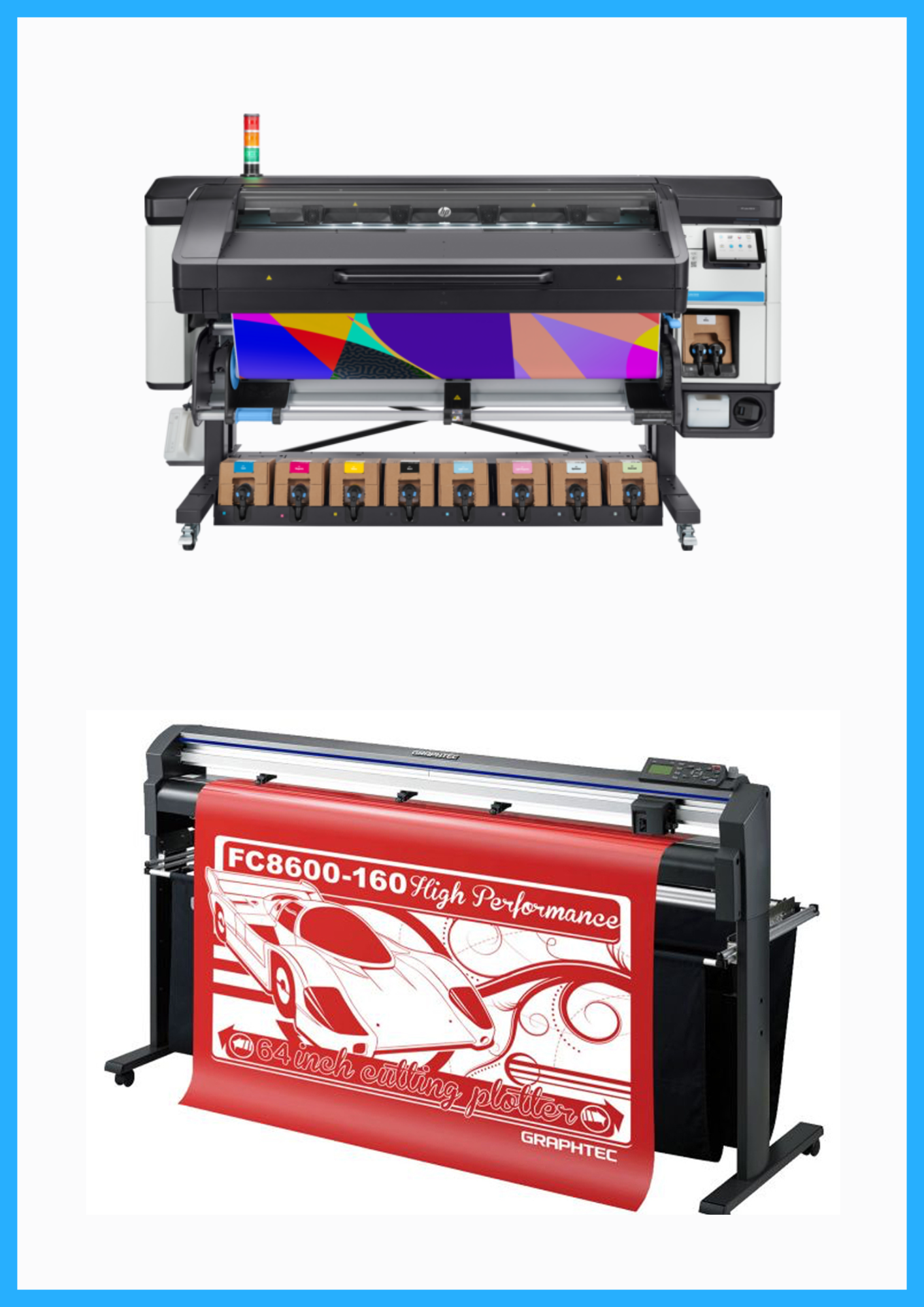 ON SALE - BUNDLE - HP Latex 800W 64" Wide Format Printer - Refurbished (1 Year Warranty) + 64" Graphtec FC8600-160 Vinyl Cutting Plotter - Refurbished (1 Year Warranty)