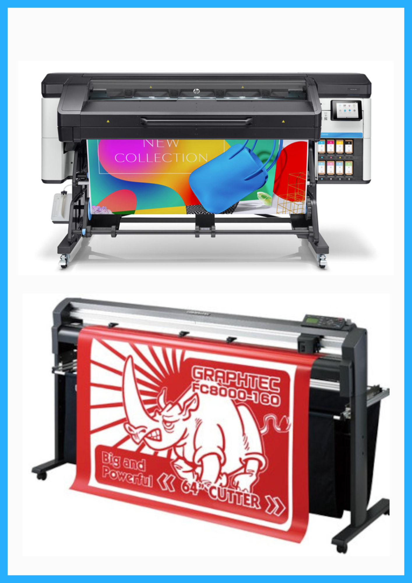 ON SALE - BUNDLE - HP Latex 700 64" Wide Format Printer - Refurbished (1 Year Warranty) + 64" Graphtec FC8000-160 Vinyl Cutting Plotter - Refurbished (1 Year Warranty)