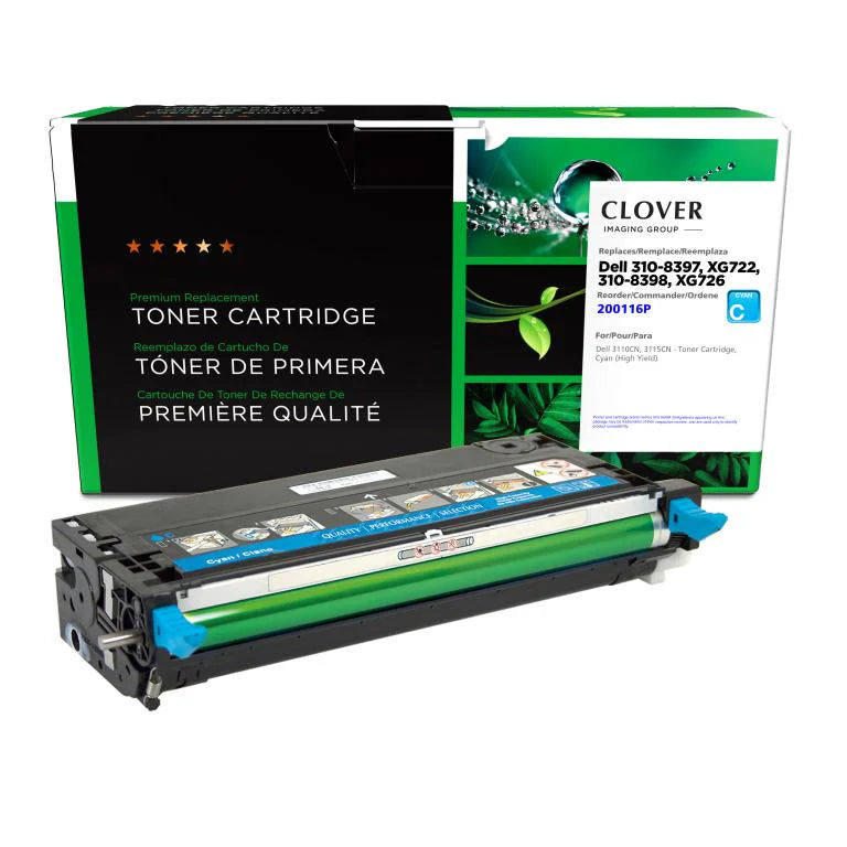 Clover Remanufactured High Yield Cyan Toner Cartridge for Dell 3110/3115