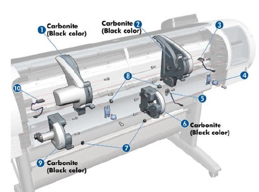 Wall Spacers (Left and Right) for the HP DesignJet T1200, T2300, T770, T790, Z5600 Series (CH538-67046)