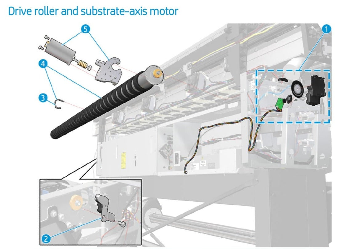 Mid Roller Support Cover Serv for the HP DesignJet L25500 - L26100 and Latex 115, 310, 330, 360, 370, 260, 280, 560 (CQ869-67079) - New