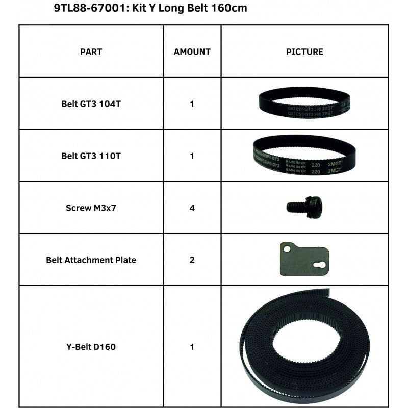 SummaCut Kit Y Long Belt for Summa S One D160 Series (9TL88-67001)