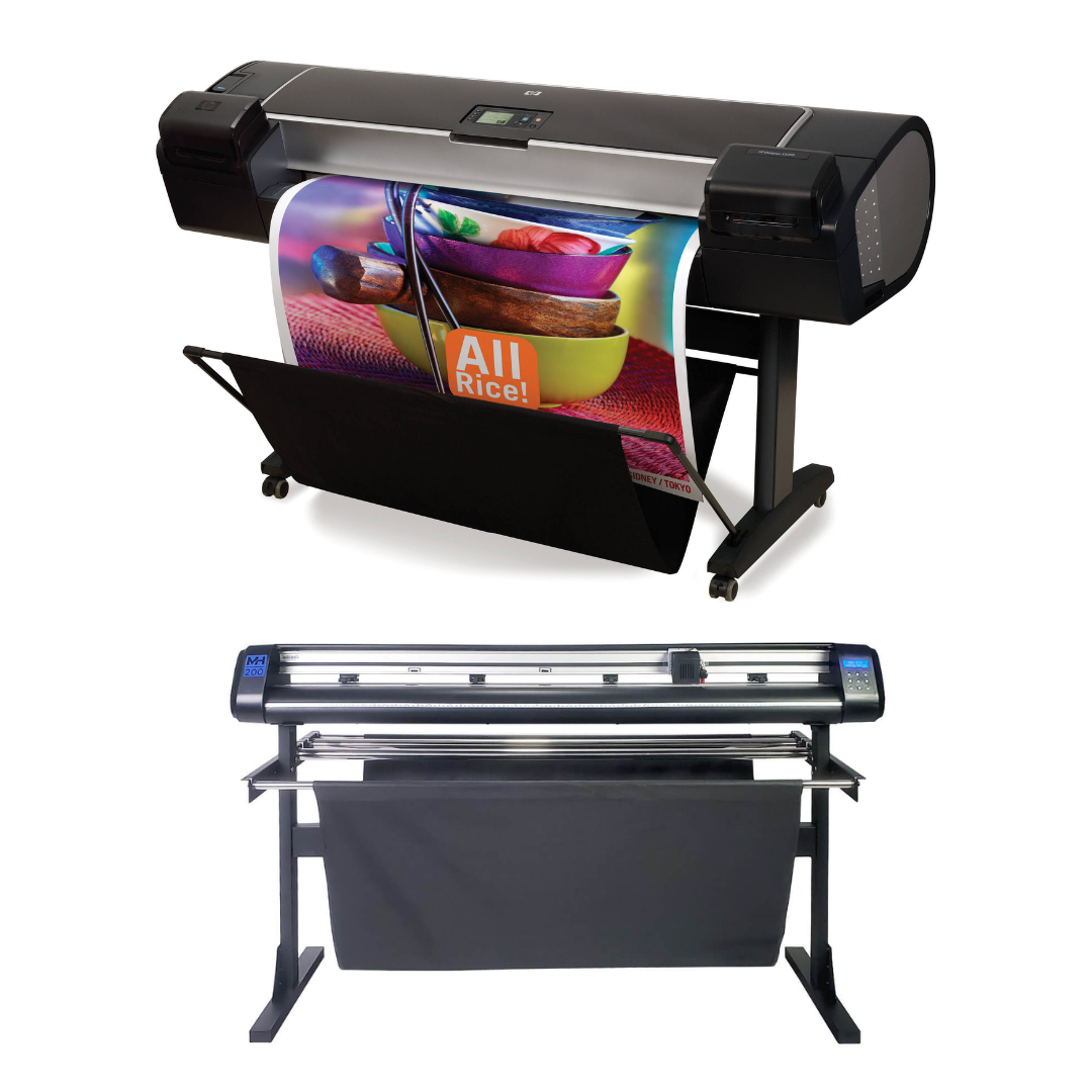 BUNDLE - HP DesignJet Z5200PS 44-in Photo Printer - Refurbished (90 days Warranty) + 53" Vinyl Cutter Machine with ARMS Contour Cutting (MH200) - New