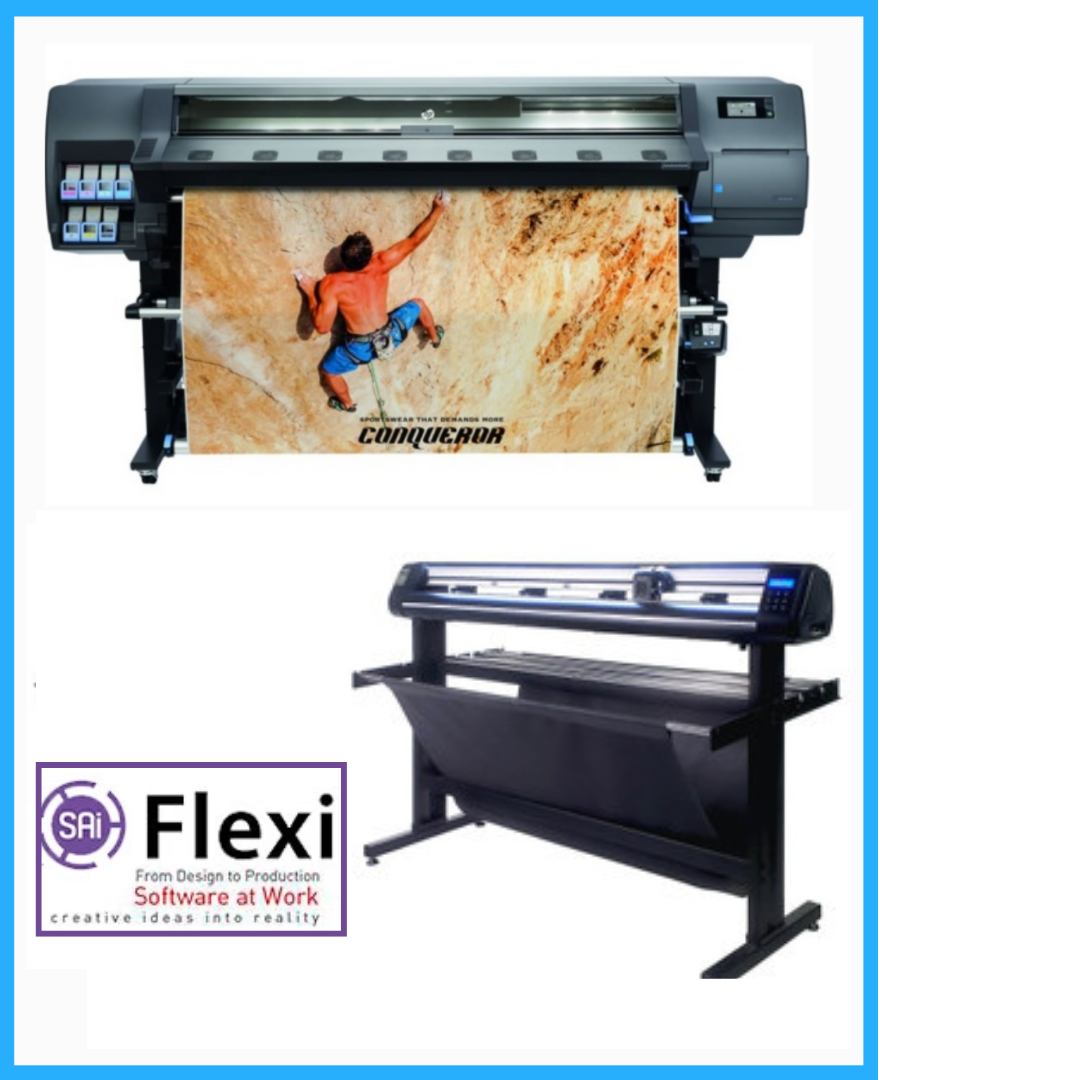 ON SALE - BUNDLE - HP Latex 335" Large-Format Printer - Refurbished (90 Days, 1, 2, 3 or 4 Years Warranty) + 53" Vinyl Cutter with ARMS Contour Cutting & Barcode (MH300) - New + Flexi Rip Software