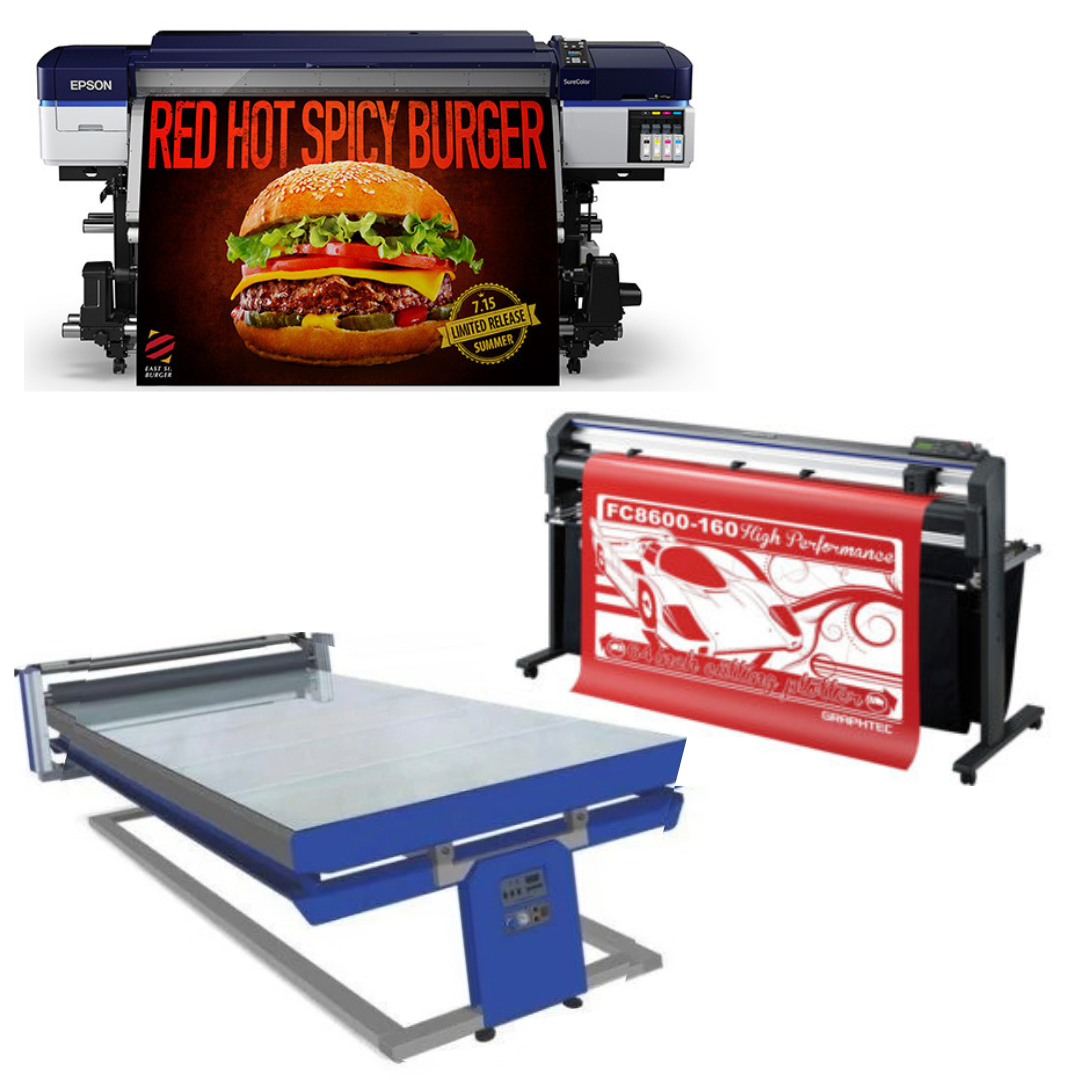 COMPLETE SOLUTION - Epson SureColor S40600 Production Edition - Refurbished (1 Y/Warranty) + 64" Graphtec FC8600-160 Cutting Plotter - Refurbished (1 Y/Warranty) + 67in x 126in Flatbed Hot and Cold Laminator for Rigid & Flex Media - New
