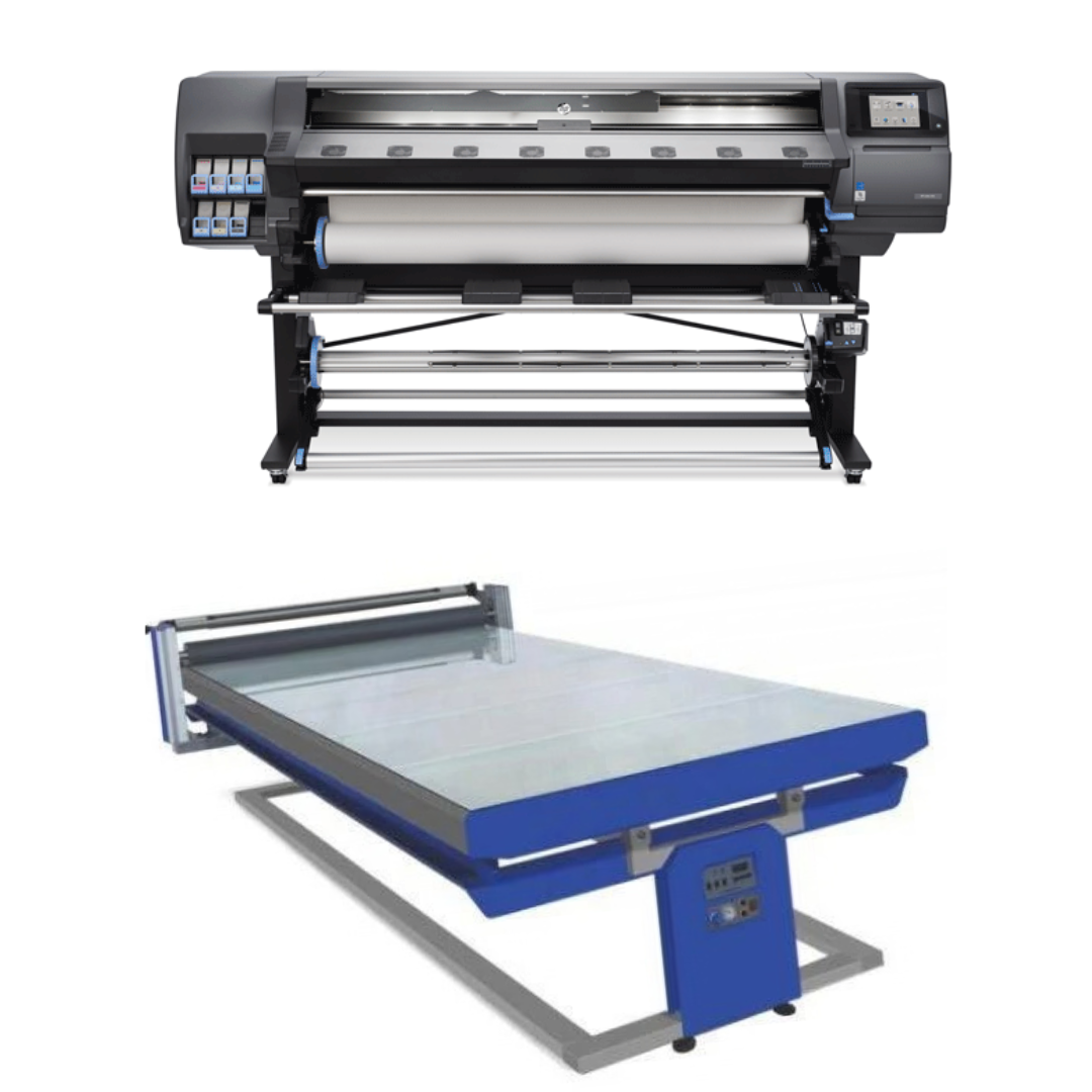 BUNDLE - HP Latex 365 64" Printer - Refurbished (90 Days, 1, 2, 3 or 4 Y/Warranty) + 67in x 126in Flatbed Hot and Cold Laminator for Rigid & Flex Media - New