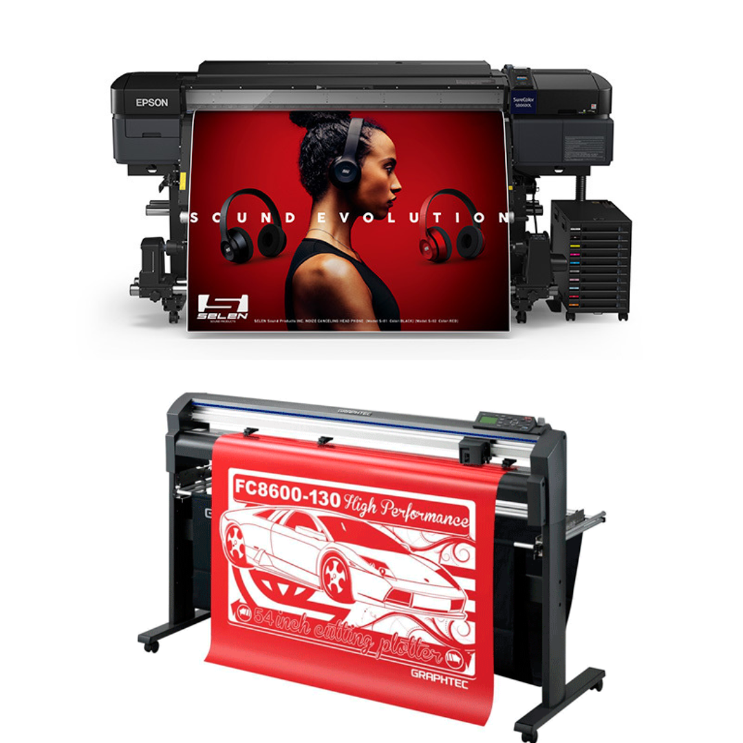 BUNDLE - Epson SureColor S80600L 64" Solvent Printer - Refurbished (1 Year Warranty) + 64" Graphtec FC8600-130 Vinyl Cutting Plotter - Refurbished (1 Year Warranty)