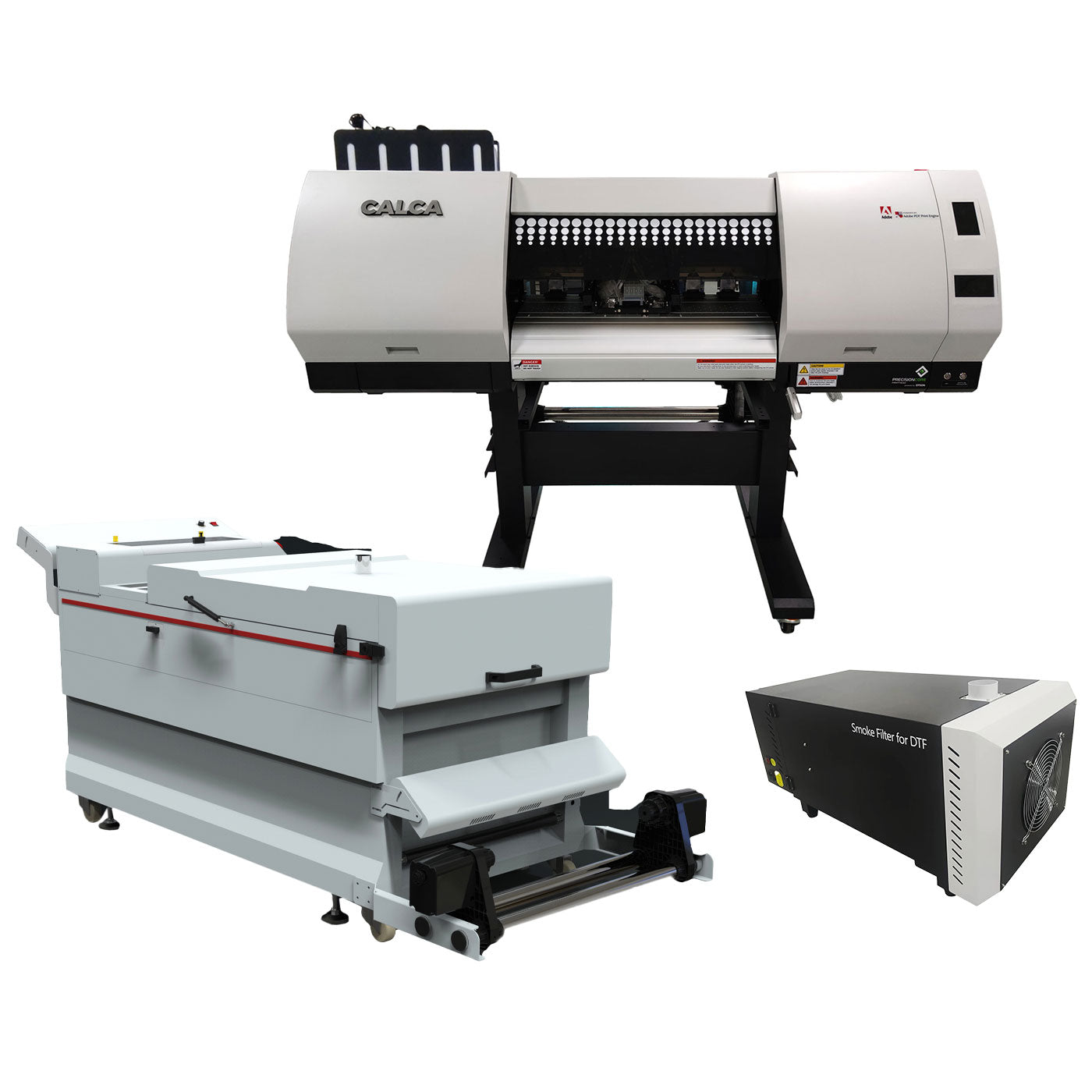 CALCA Ultra PRO IV 24-inch DTF Printer & Automatic Recycling Shaker Bundle with Fume Extractor Filter