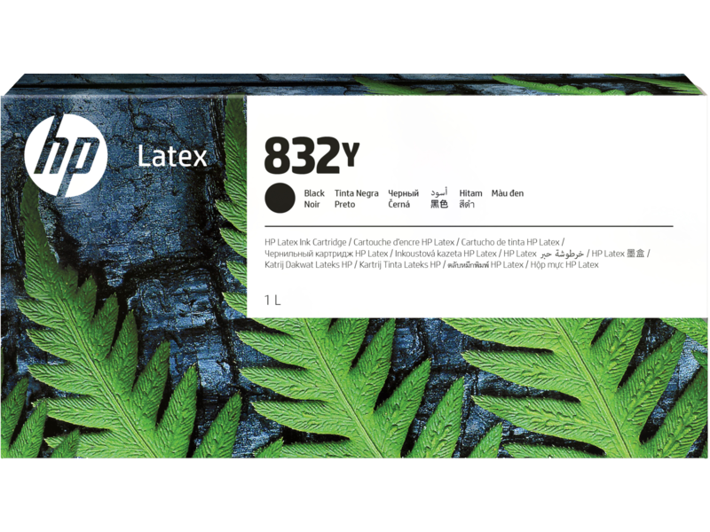 HP 832Y 1-L Black Latex Ink Cartridge for Latex 800 Printer (4UV05A)