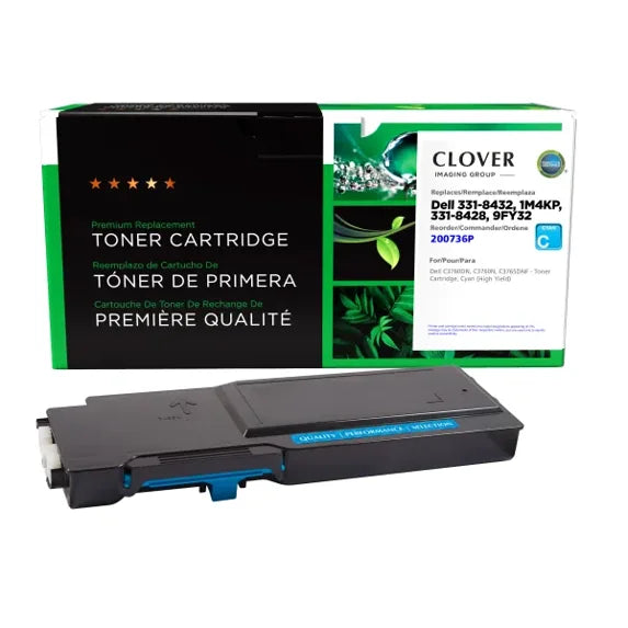 Clover Remanufactured High Yield Cyan Toner Cartridge for Dell C3760