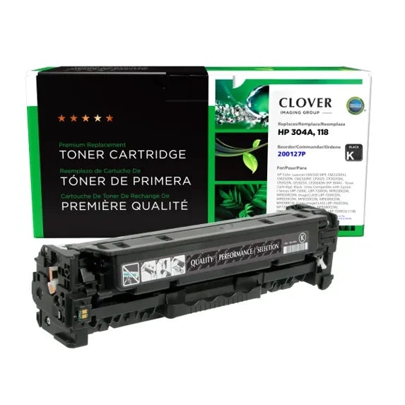 Clover Remanufactured Black Toner Cartridge for HP 304A (CC530A)
