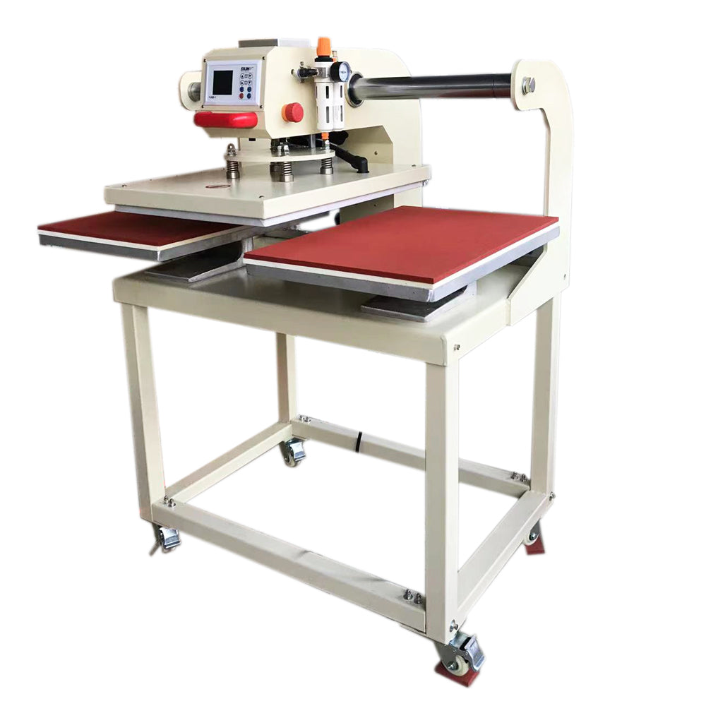 16in x 24in Semi-Automatic Pneumatic Up-Sliding Double Station Heat Press Machine with Laser Positioning System