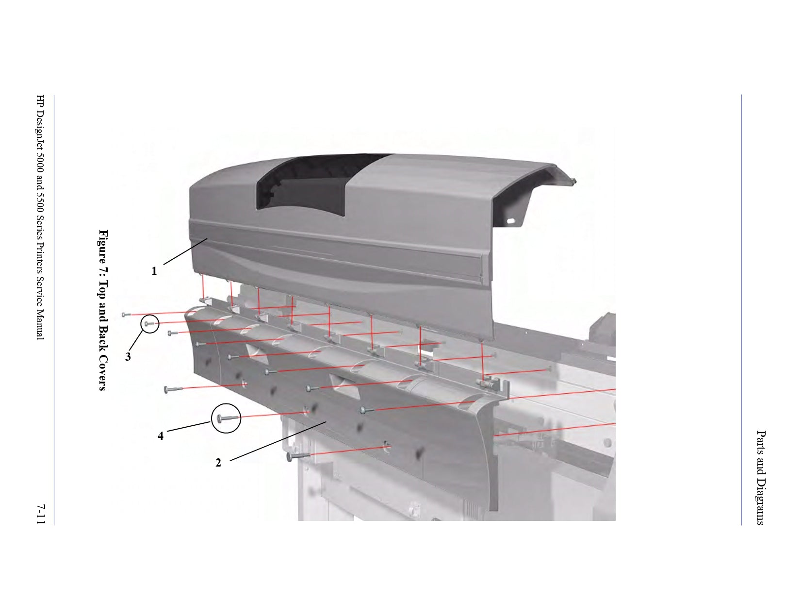 Back Cover (42" Model) for HP DesignJet 5000/5500 Printers (C6090-60037)