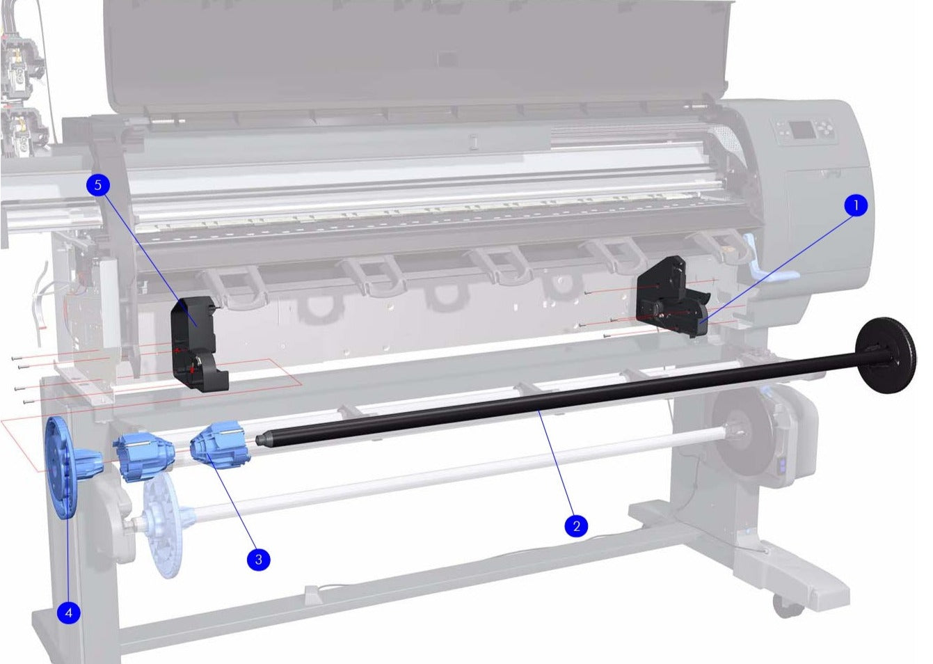 Right Rollfeed Module for the HP Designjet Z6100 plotters (Q6651-60311) - Refurbished