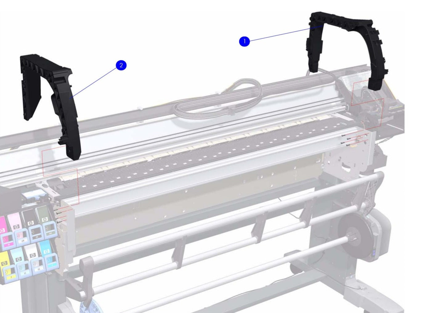 Left-side Arc Assembly - For HP DesignJet Z6100, Z6200, T7100, 4020, 4000, 4520, 4500 Series (Q1273-60098)