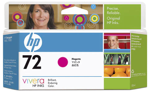 HP 72 130-ml Magenta DesignJet Ink Cartridge for HP DesignJet T610, T620, T770, T790, T795, T1100, T1100 MFP, T1100ps, T1120, T1120ps, T1200, T1300, T2300 - C9372A Partially Used