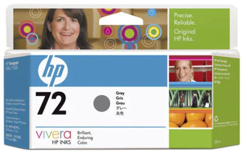 HP 72 130-ml Gray DesignJet Ink Cartridge for HP DesignJet T610, T620, T770, T790, T795, T1100, T1100 MFP, T1100ps, T1120, T1120ps, T1200, T1300, T2300 (C9374A) - Partially Used
