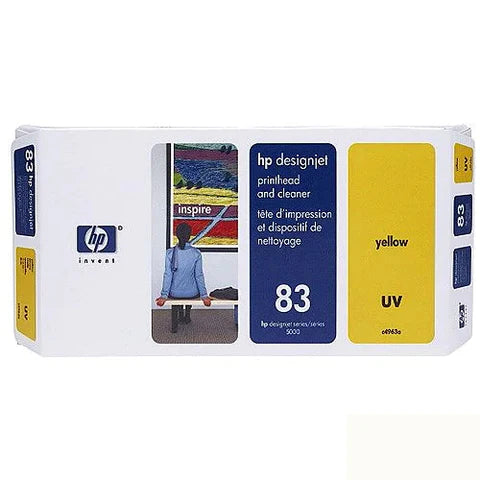 HP 83 Yellow UV Print Head & Cleaner for the HP Designjet 5000, 5500 - C4963A New OEM