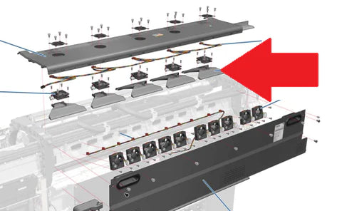 Top Cover Fan Diffusor - For the HP DesignJet L25500, L28500, L26100, L26500 & Latex 210, 280, 260 Series (CH955-67050) - Refurbished