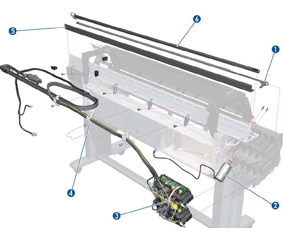 CQ101-67007 Ink supply tubes and trailing cable - For the DesignJet T7100 Monochrome printer