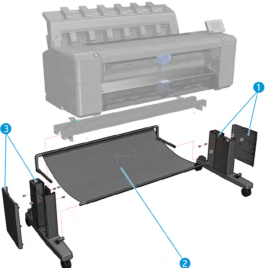 Leg FP Side Assy W/ Cover for the HP DesignJet T920, T1500, T2500, T3500 Series (CR357-67064)