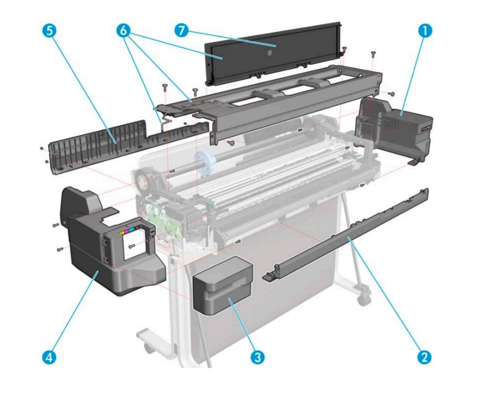 Case right cover - for HP Designjet
T120 and T520 CQ890-67011 www.wideimagesolutions.com 76.28