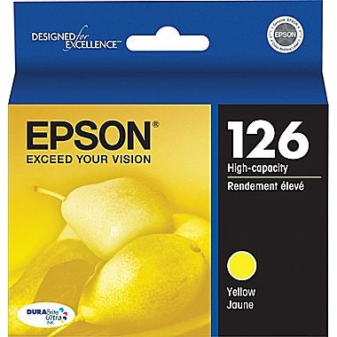 Epson 126 DURABrite Ultra High Capacity Yellow Ink Cartridge for WorkForce 60, 435, 520 545, 630, 633, 635, 645, 840, 845, WF-3520, WF-3540, WF-7010, WF-7510, WF-7520 and Stylus NX330, NX430 - T126420-S